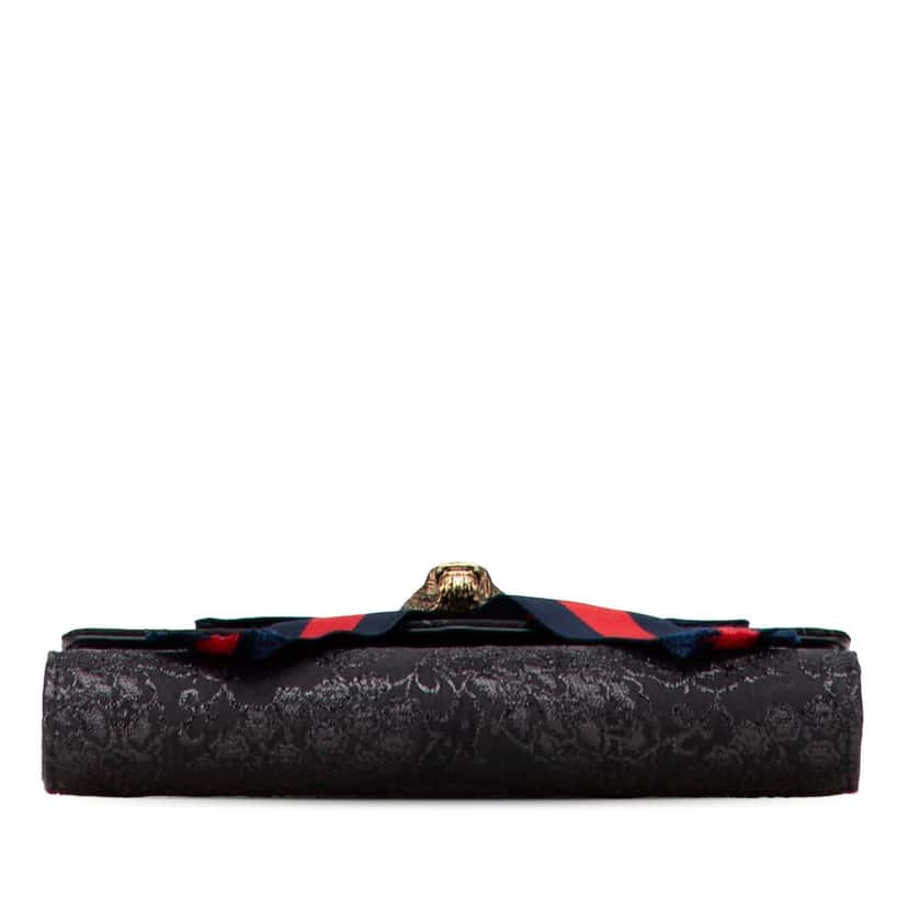Gucci Lurex Brocade Animalier Broadway Clutch Black Canvas Good condition - Inside View