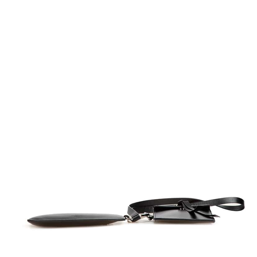 Valentino Leather VRing Neck Pouch Black Leather Very good condition - Inside View