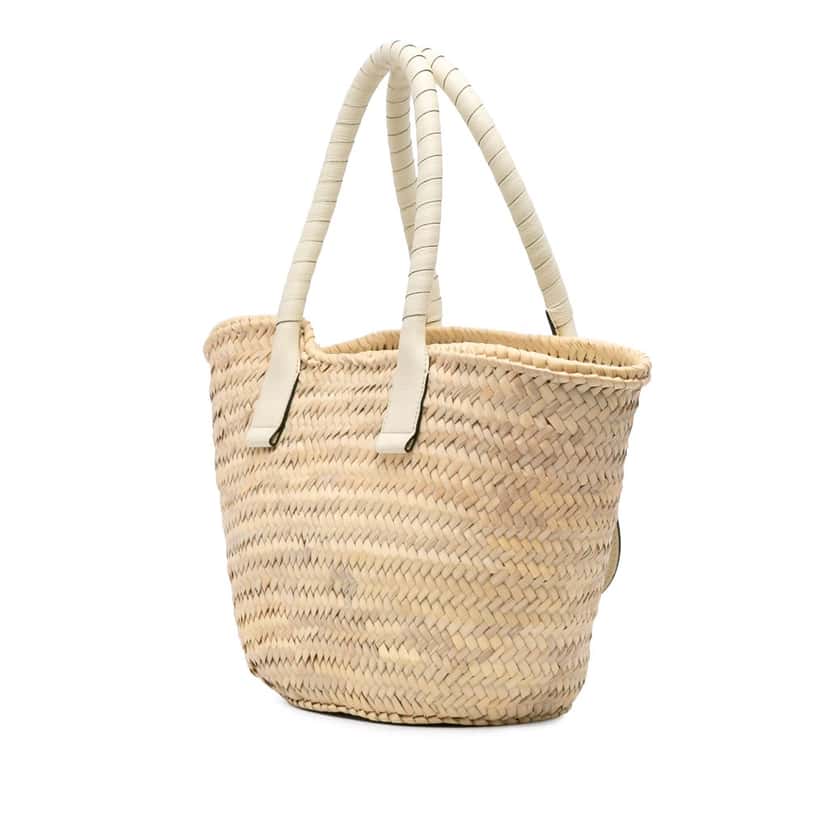 Chloé Medium Raffia Marcie Basket Tote Brown Good condition - Back View