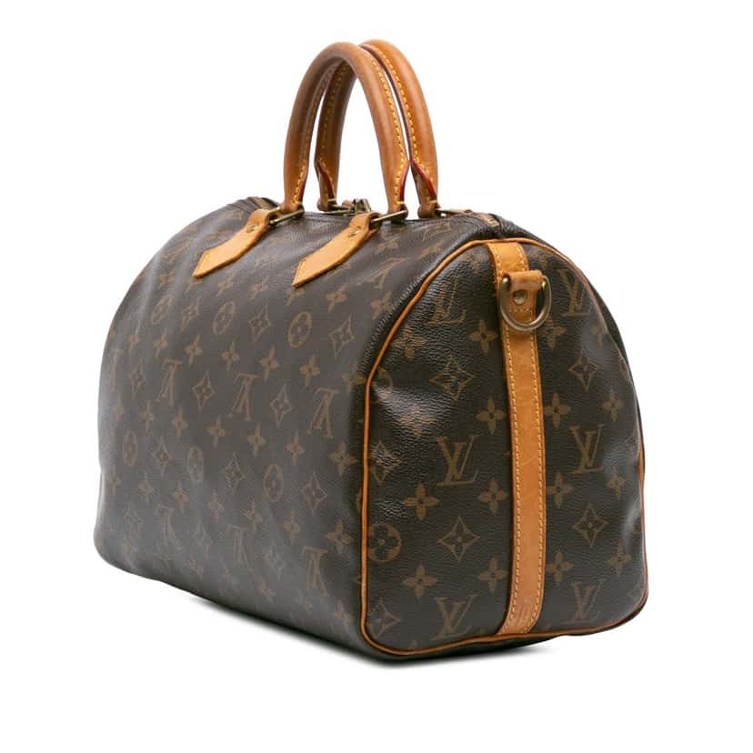 Louis Vuitton Monogram Speedy Bandouliere 30 Brown Canvas Fair condition - Back View