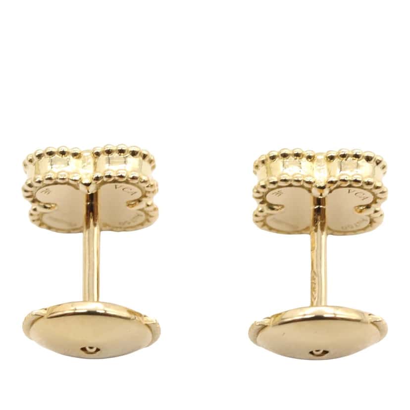 Van Cleef & Arpels 18K Yellow Gold and Onyx Sweet Alhambra Earrings Gold Gold Good condition - Model View