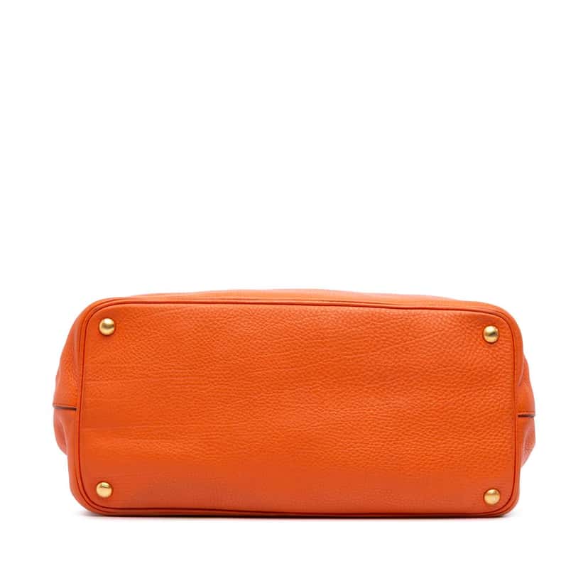 Prada Vitello Daino Open Convertible Tote Orange Leather Good condition - Inside View