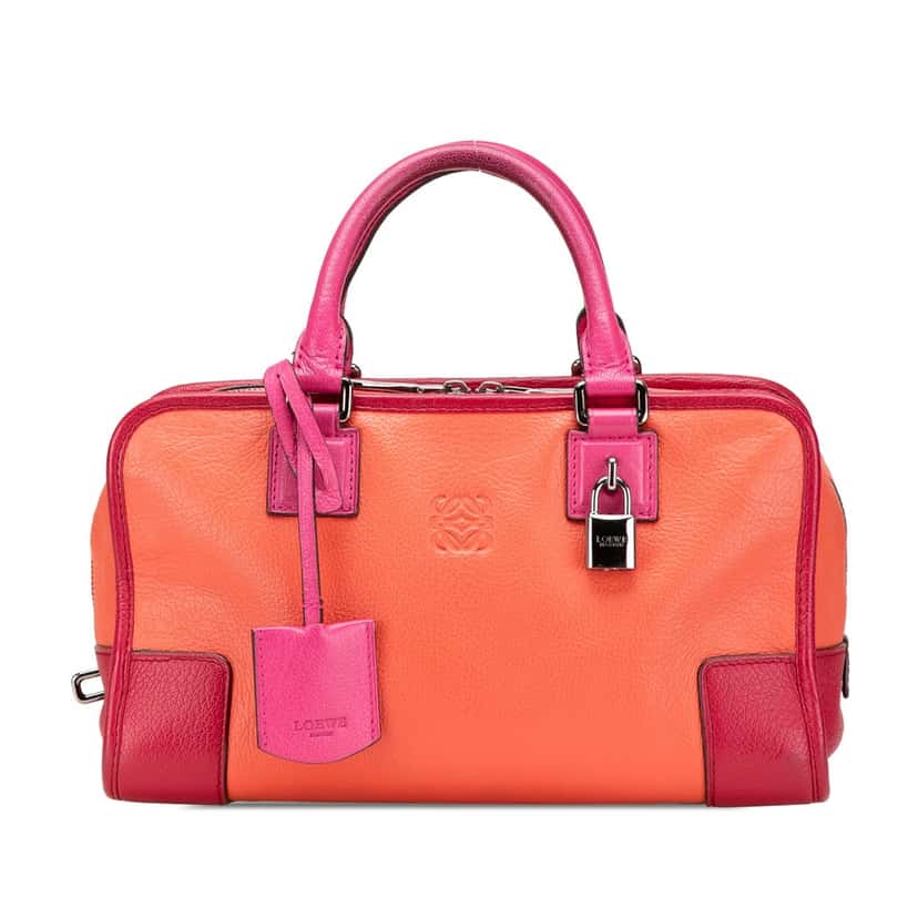 Loewe Tricolor Goatskin Amazona 28 Orange Leather Good condition - Front View