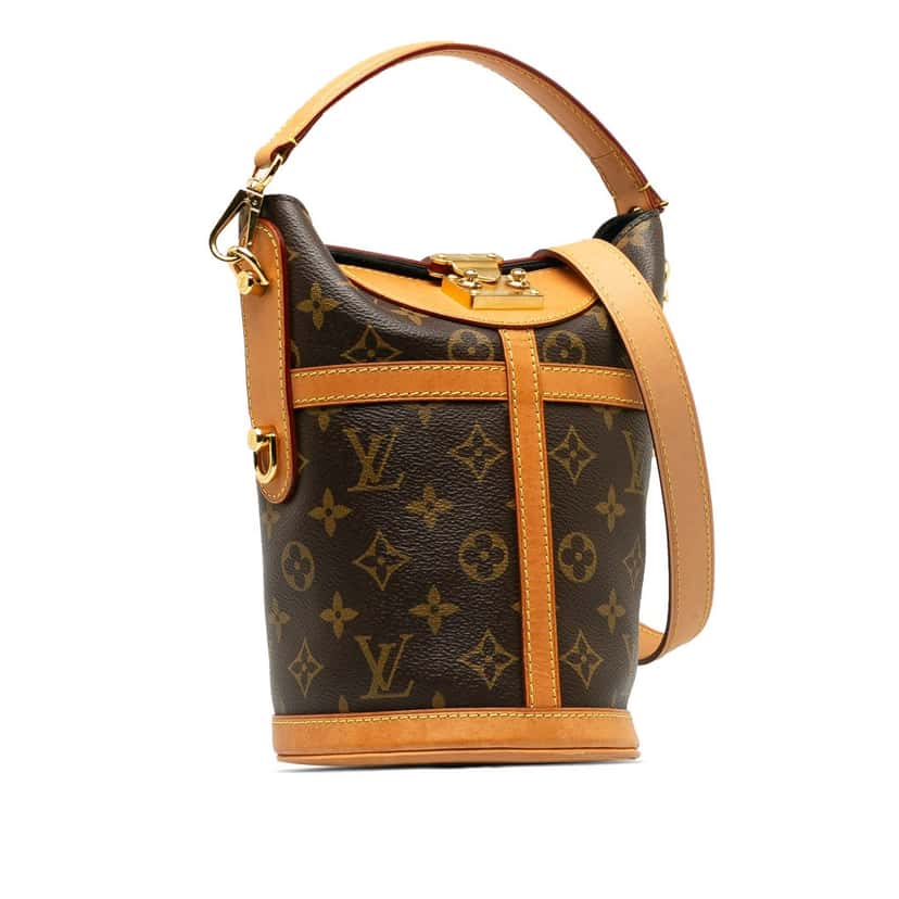 Louis Vuitton Monogram Duffle Bucket Bag Brown Canvas Good condition - Back View