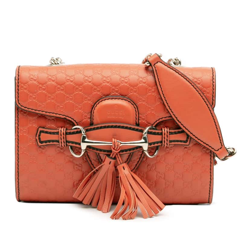 Gucci Mini Microguccissima Emily Crossbody Orange Leather Good condition - Front View