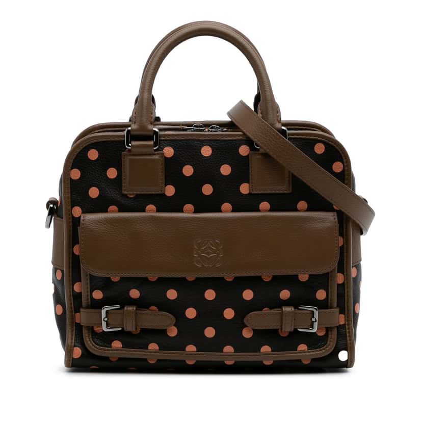Loewe Leather Polka Dots Cruz Satchel Black Leather Good condition - Front View