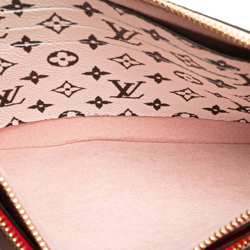 Louis Vuitton Limited Edition Monogram Giant Double Zip Pochette Red Canvas Very good condition - Model View