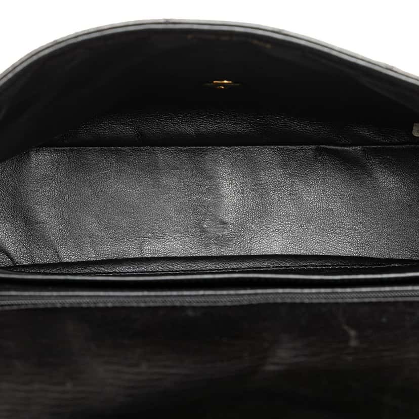Chanel Quilted Lambskin Half Moon Single Flap Black Leather Good condition - Model View