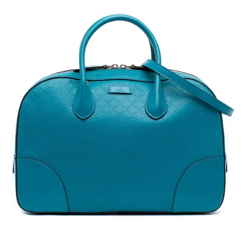 Gucci Diamante Bright Leather Satchel Blue Leather Good condition - Front View