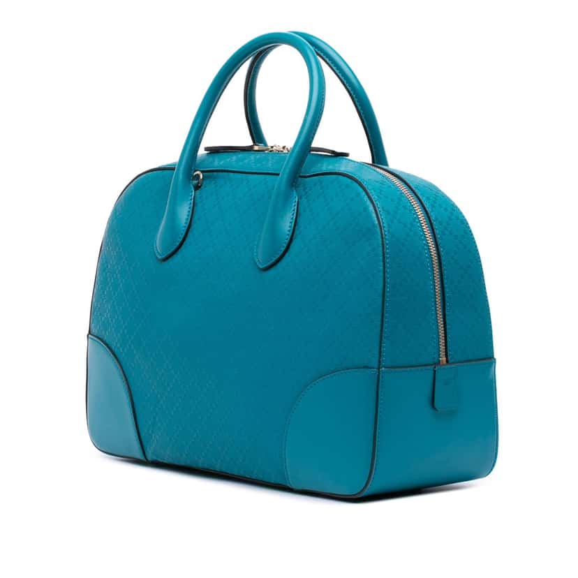 Gucci Diamante Bright Leather Satchel Blue Leather Good condition - Back View