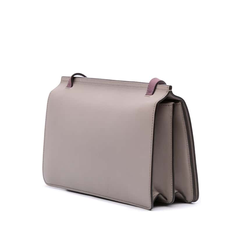 Gucci Leather Lady Bamboo Shoulder Bag Grey Leather Good condition - Back View