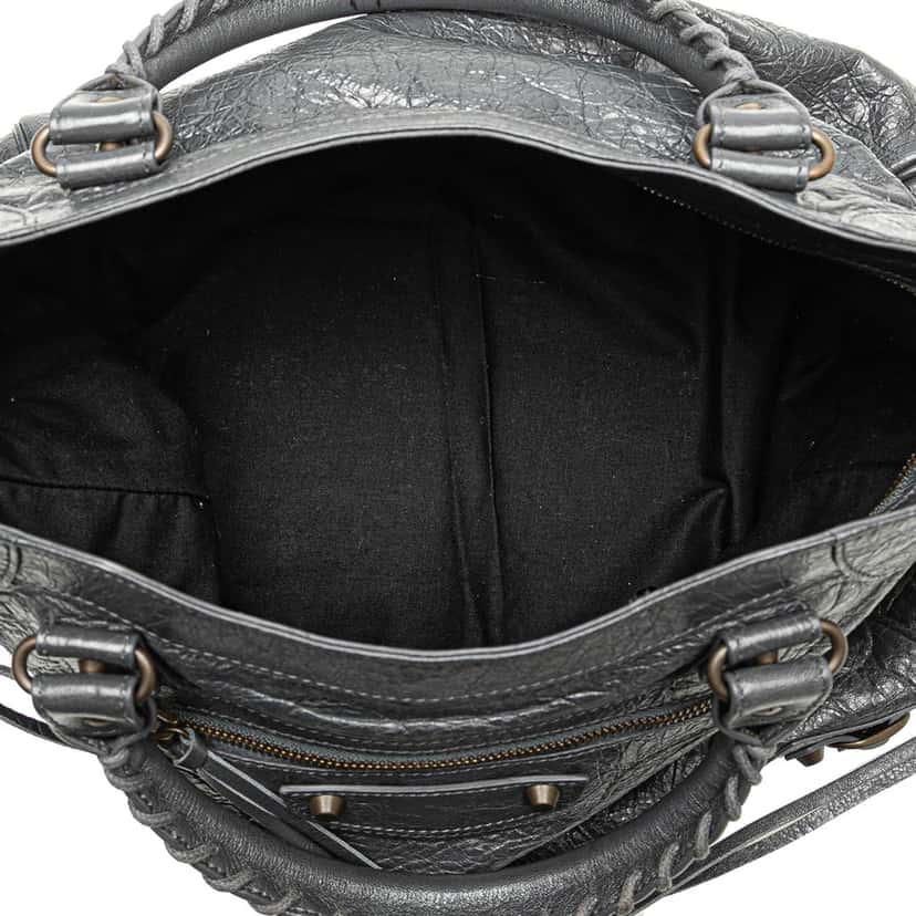 Balenciaga Lambskin Motocross Classic Velo Satchel Grey Leather Good condition - Model View