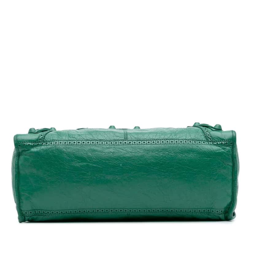 Balenciaga Lambskin Motocross Giant Brogues Part Time Satchel Green Leather Good condition - Inside View