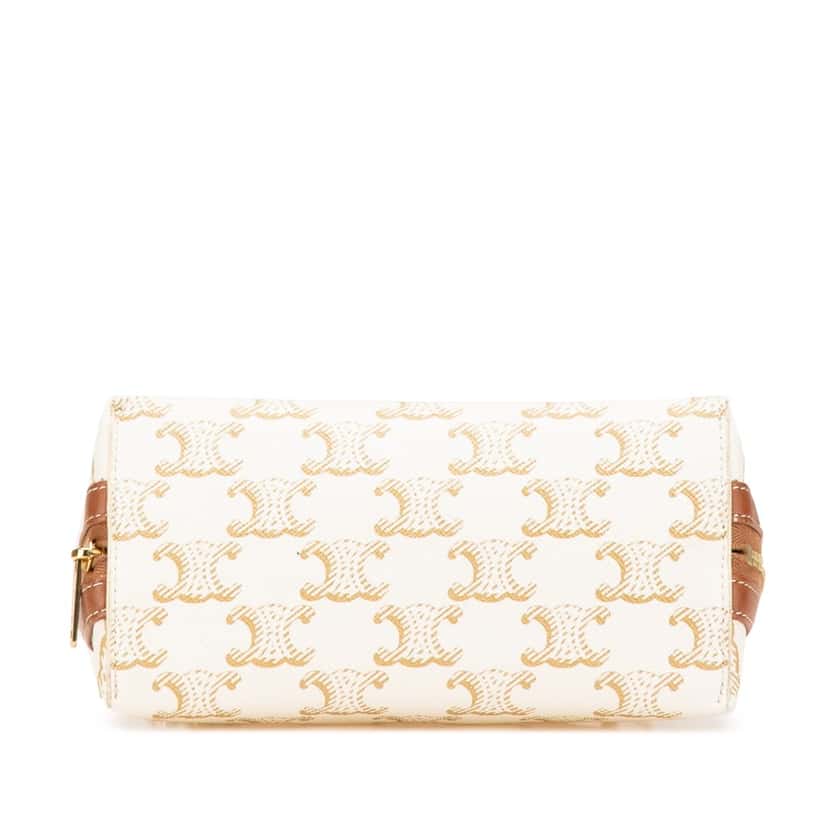 Celine Triomphe Coated Canvas Clutch On Chain White Canvas Very good condition - Inside View