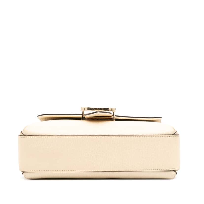 Gucci Small Dollar Calfskin Interlocking G Crossbody White Leather Good condition - Inside View