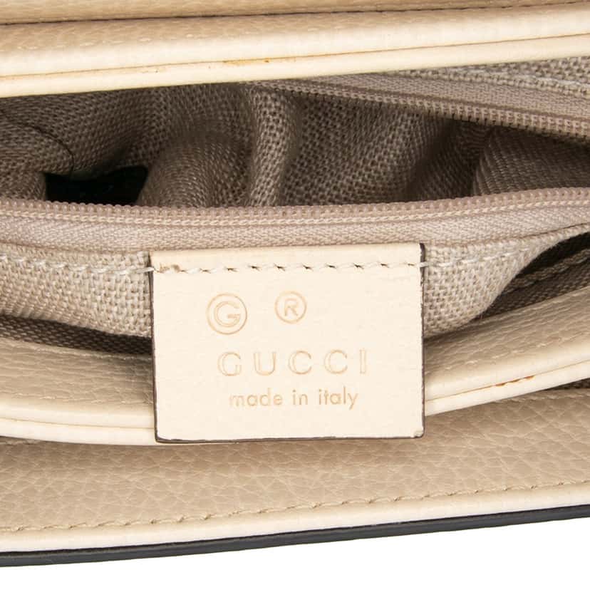 Gucci Small Dollar Calfskin Interlocking G Crossbody White Leather Good condition - Box View