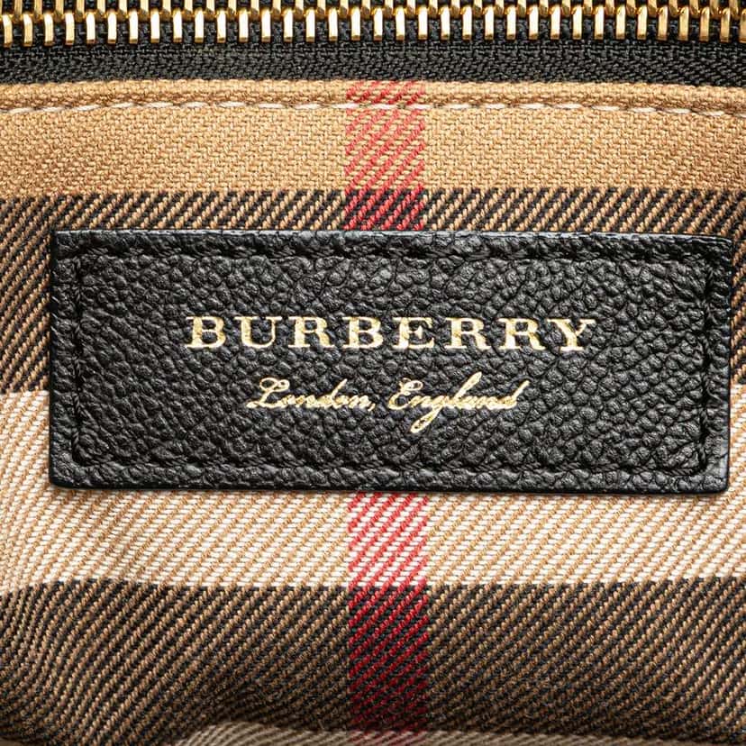 Burberry Medium Grained Calfskin Buckle Tote Black Leather Good condition - Box View