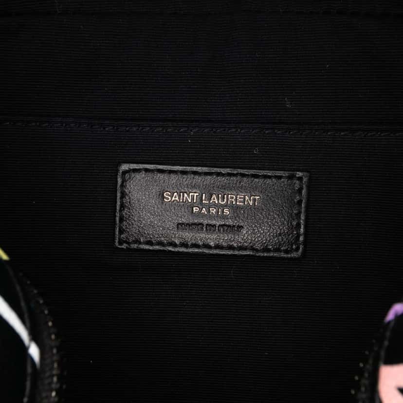 Saint Laurent Medium Grain de Poudre Monogram Graphic Print Lou Camera Bag Black Leather Good condition - Box View