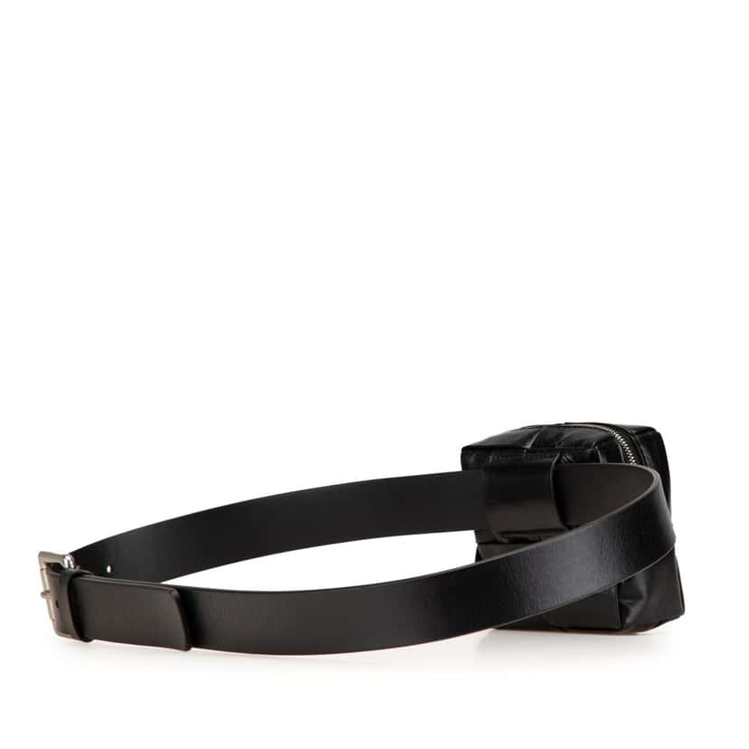 Bottega Veneta Nappa Intrecciato Cassette Belt Bag Black Leather Good condition - Back View