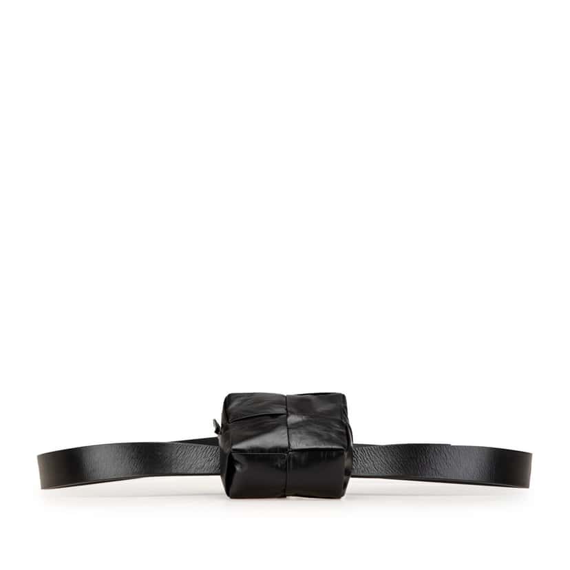 Bottega Veneta Nappa Intrecciato Cassette Belt Bag Black Leather Good condition - Inside View