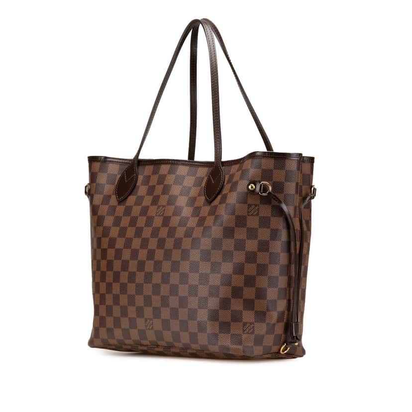 Louis Vuitton Damier Ebene Neverfull MM Brown Canvas Good condition - Back View