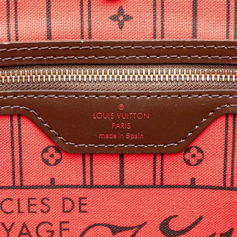 Louis Vuitton Damier Ebene Neverfull MM Brown Canvas Good condition - Box View