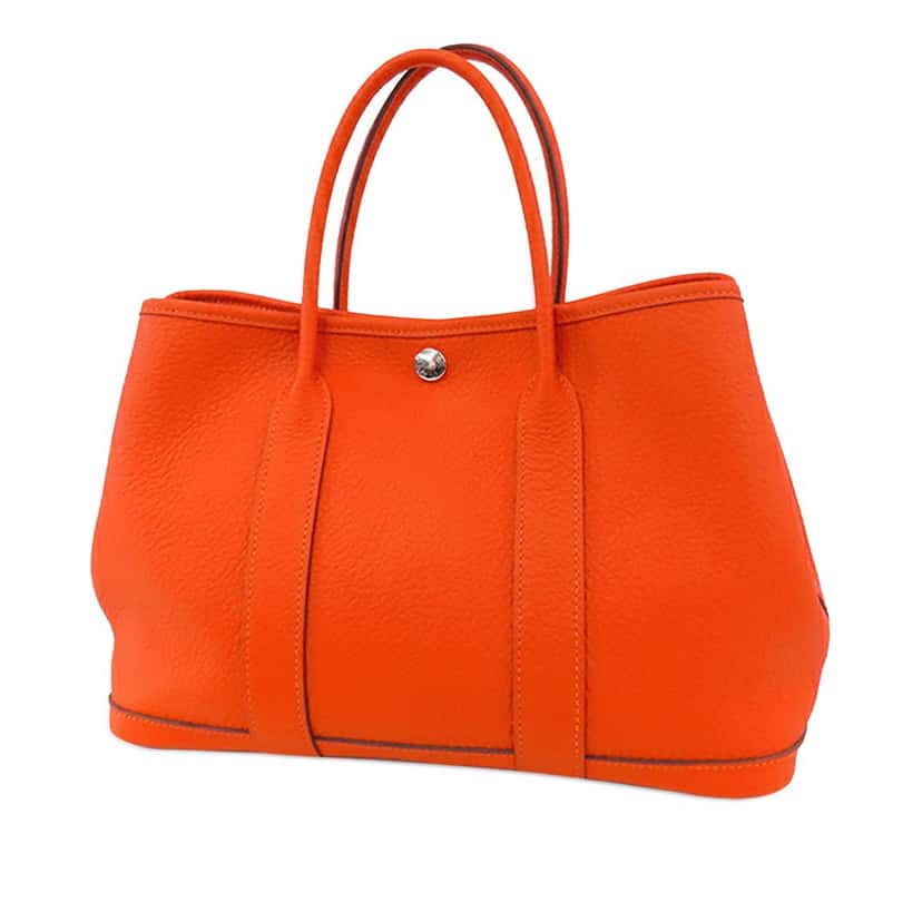 Hermès Negonda Garden Party 30 Orange Leather Good condition - Back View