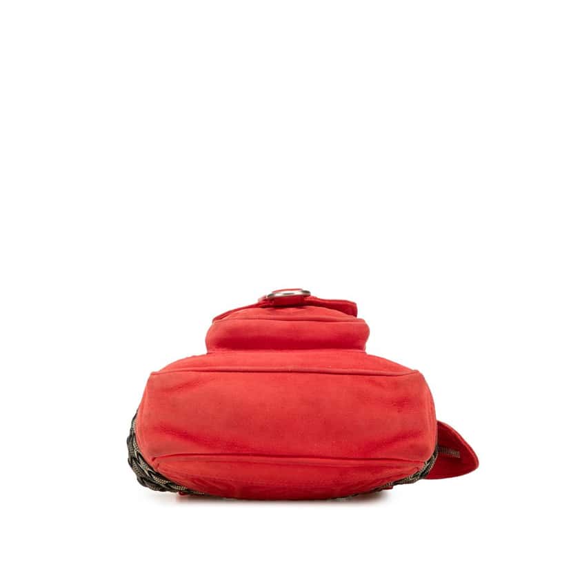 Loewe Mini Anagram Suede Handbag Red Leather Good condition - Inside View