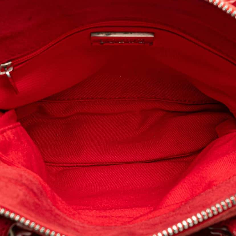 Loewe Mini Anagram Suede Handbag Red Leather Good condition - Model View