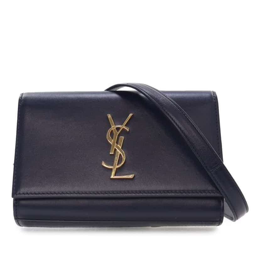 Saint Laurent Smooth Calfskin Monogram Kate Belt Bag Blue Leather Good condition - Front View