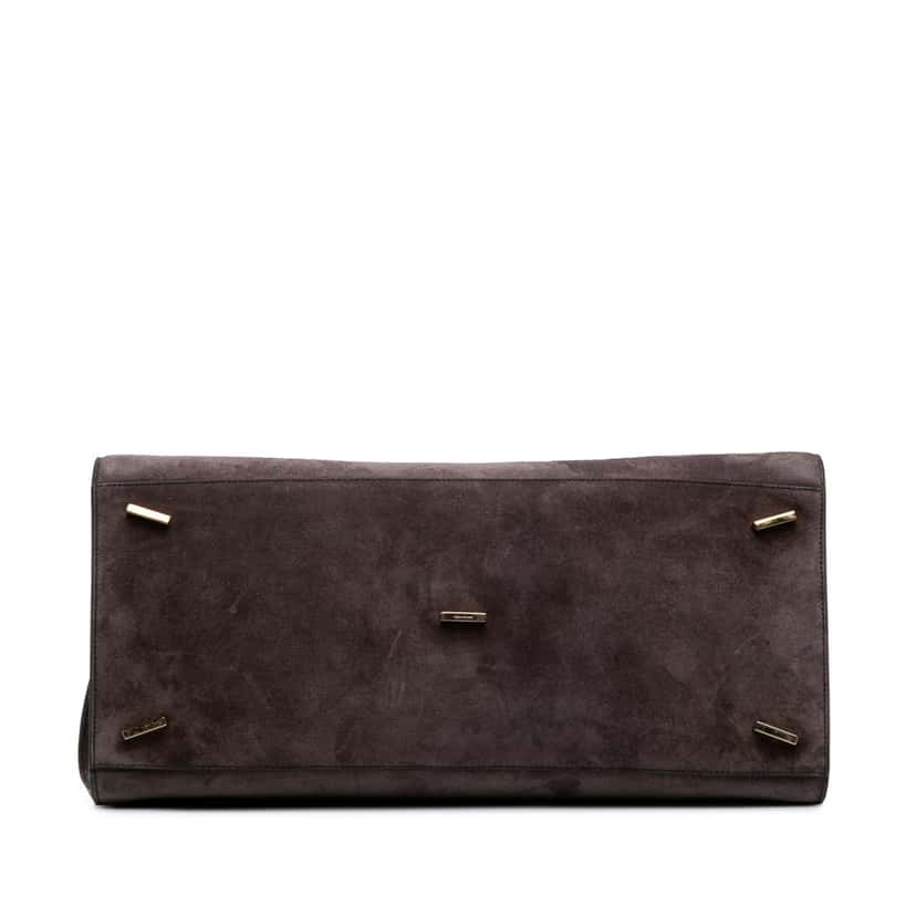 Salvatore Ferragamo Large Suede Hug Top Handle Bag Brown Leather Good condition - Inside View