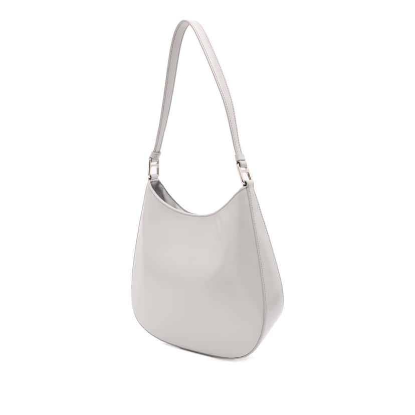 Prada Spazzolato Cleo Shoulder Bag Grey Leather Good condition - Back View
