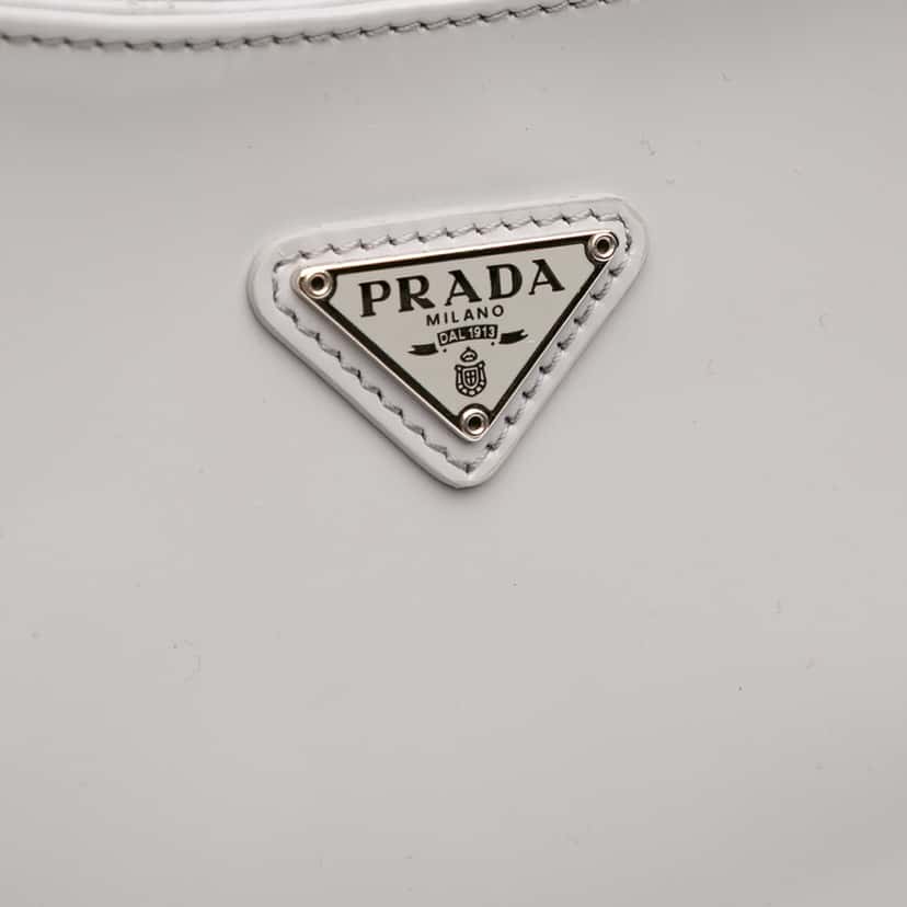Prada Spazzolato Cleo Shoulder Bag Grey Leather Good condition - Box View