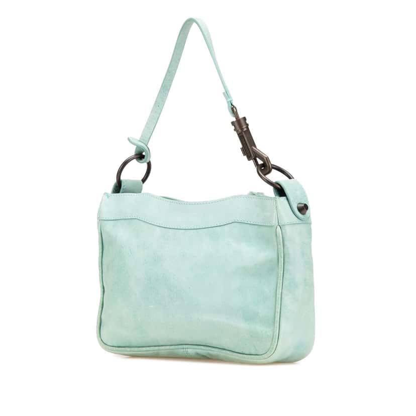 Balenciaga Lambskin Motocross Classic Hip Pochette Blue Leather Good condition - Back View