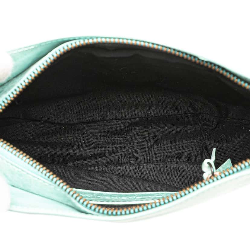 Balenciaga Lambskin Motocross Classic Hip Pochette Blue Leather Good condition - Model View