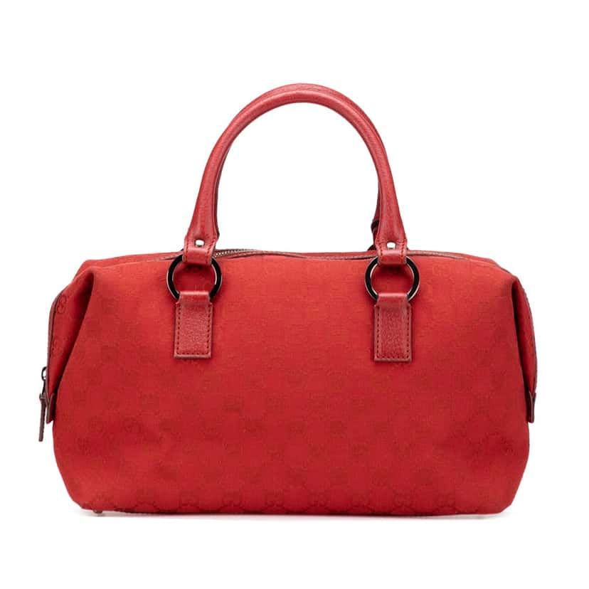 Gucci GG Canvas Boston Bag Red Canvas Good condition - Front View