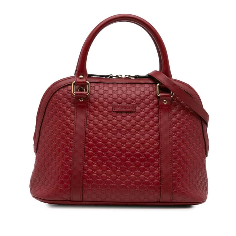 Gucci Medium Microguccissima Dome Satchel Red Leather Good condition - Front View