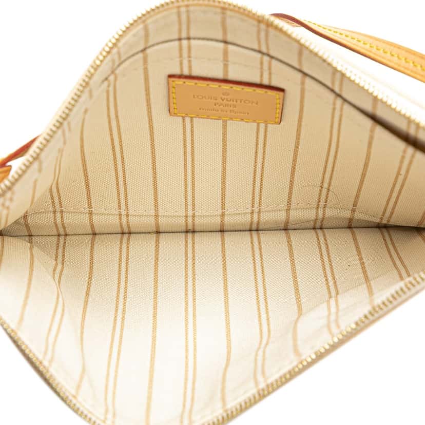 Louis Vuitton Damier Azur Neverfull MM Pouch White Canvas Good condition - Model View