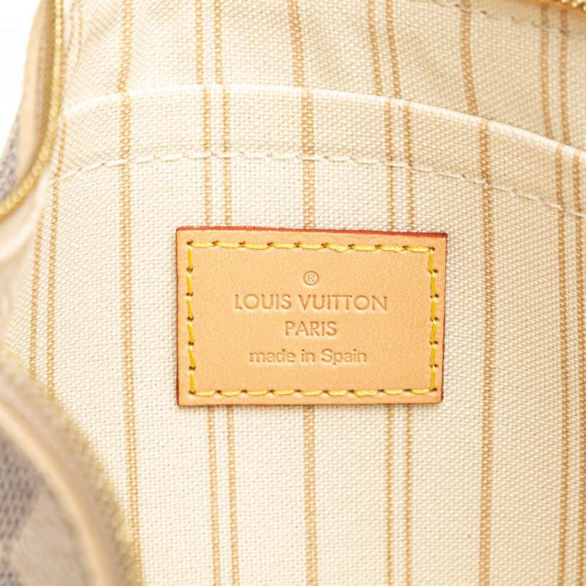 Louis Vuitton Damier Azur Neverfull MM Pouch White Canvas Good condition - Box View