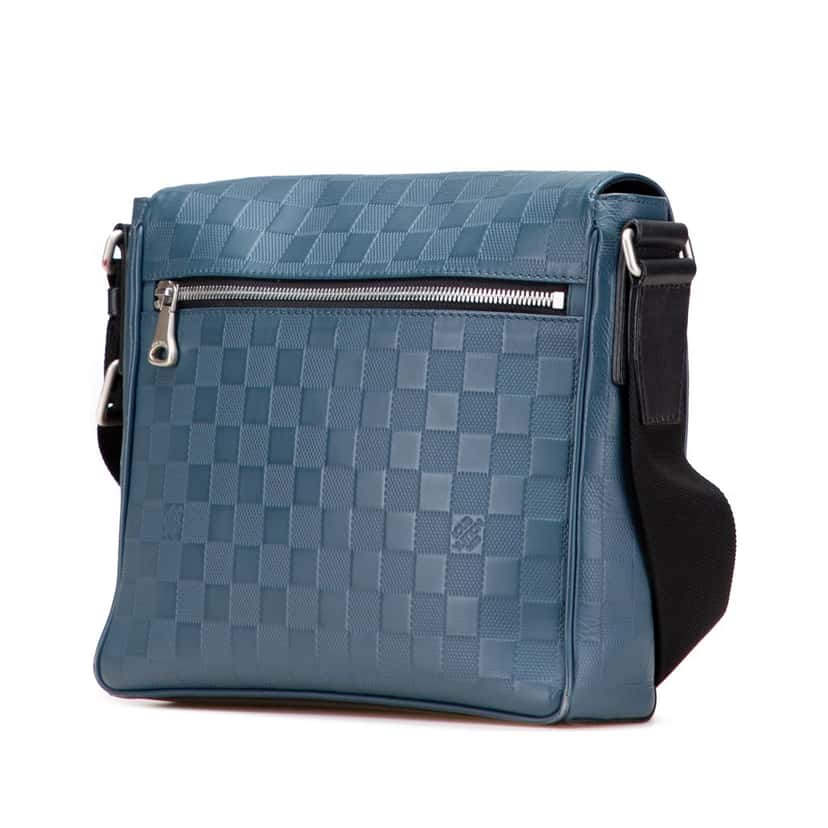 Louis Vuitton Damier Infini District PM Blue Leather Very good condition - Back View