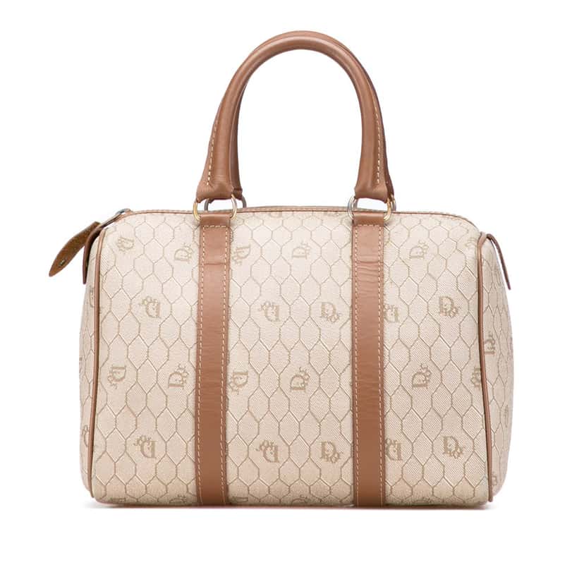 Dior Honeycomb Canvas Boston Bag Brown Canvas Good condition - Front View