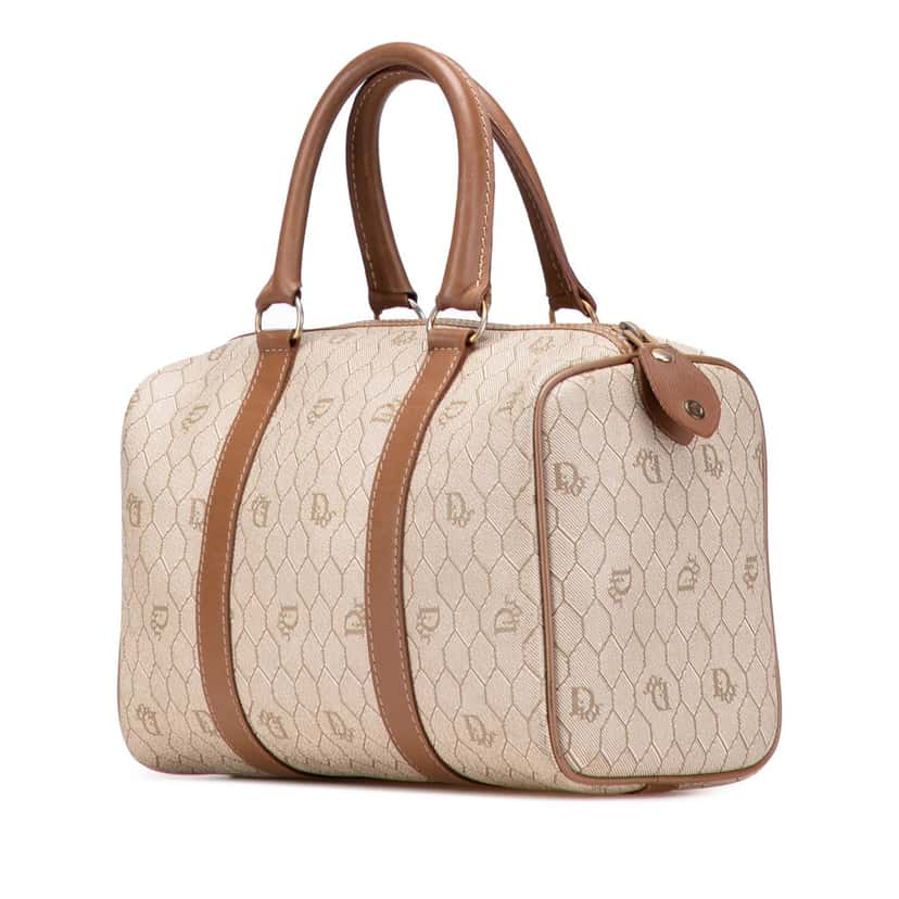 Dior Honeycomb Canvas Boston Bag Brown Canvas Good condition - Back View