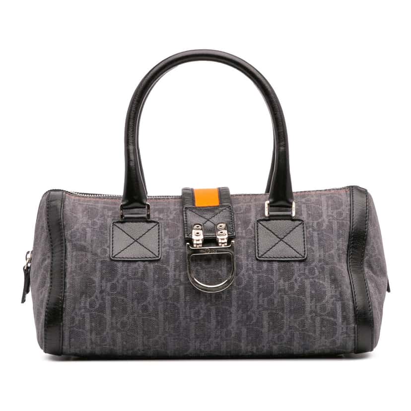 Dior Diorissimo Trotter Denim Flight Boston Bag Blue Denim Good condition - Front View