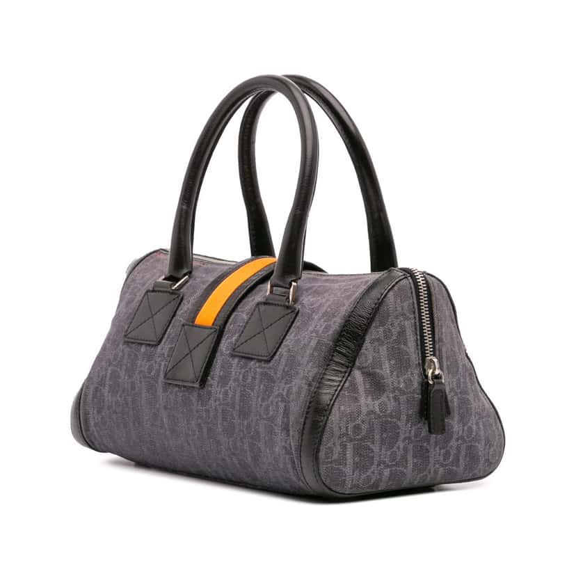 Dior Diorissimo Trotter Denim Flight Boston Bag Blue Denim Good condition - Back View