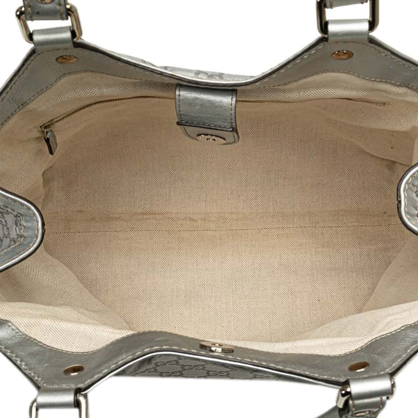 Gucci Medium Guccissima Sukey Tote Silver Leather Good condition - Model View