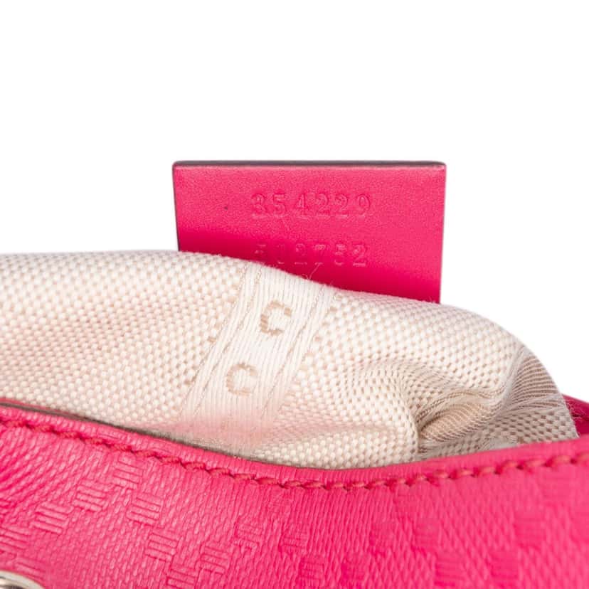 Gucci Diamante Leather Bright Bucket Bag Pink Leather Good condition - Box View