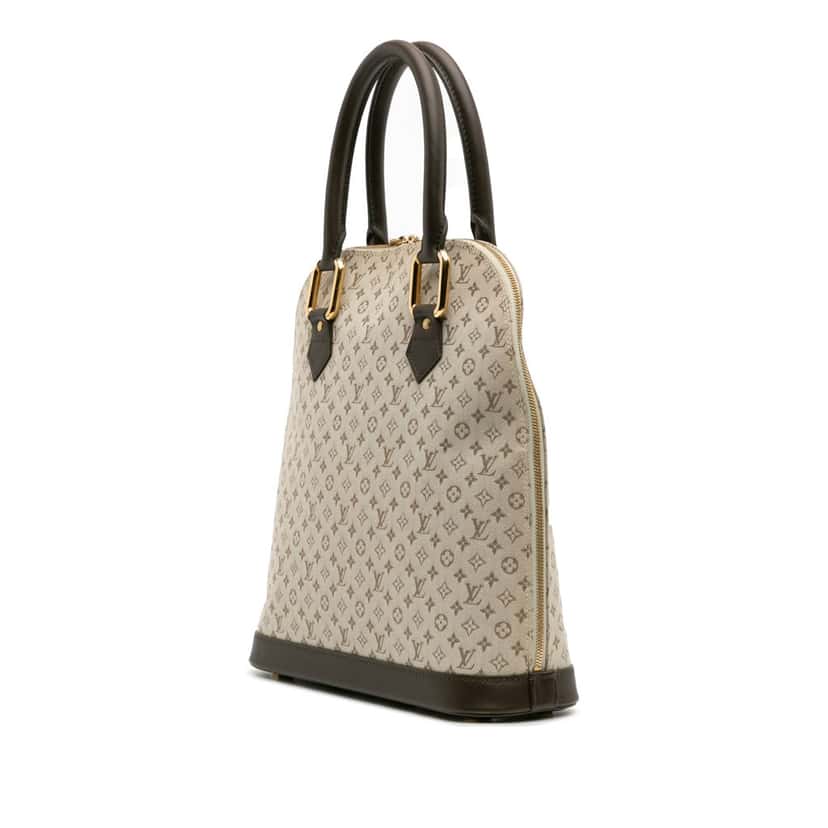Louis Vuitton Monogram Mini Lin Alma Haut Brown Cotton Good condition - Back View
