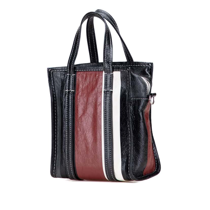 Balenciaga XS Lambskin Bazar Shopper Satchel Black Leather Good condition - Back View