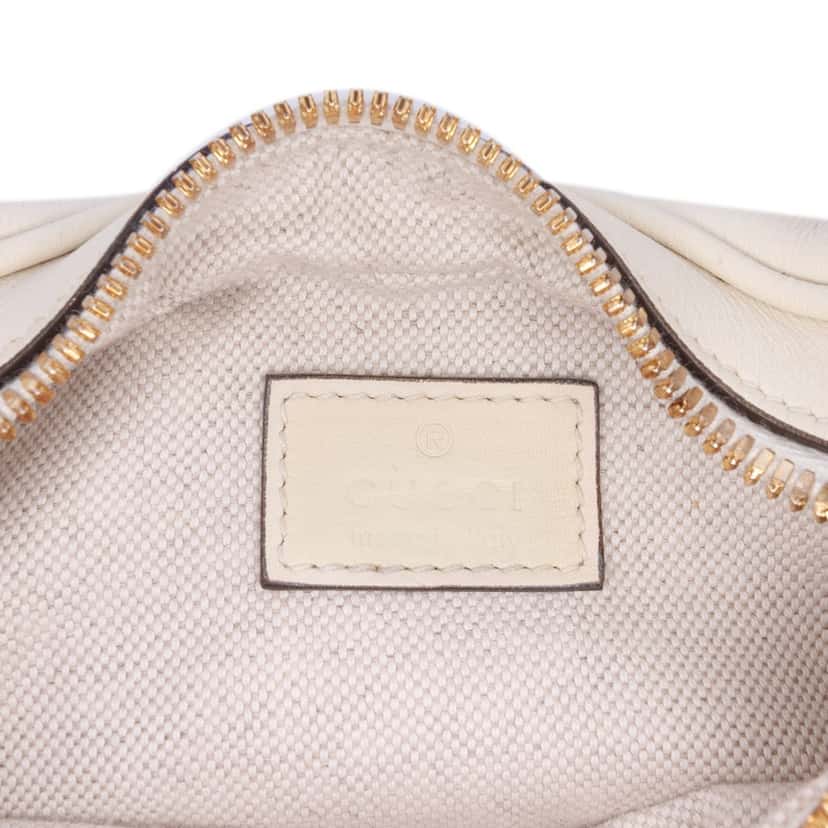 Gucci Small Leather Web Attache Crossbody White Leather Good condition - Box View