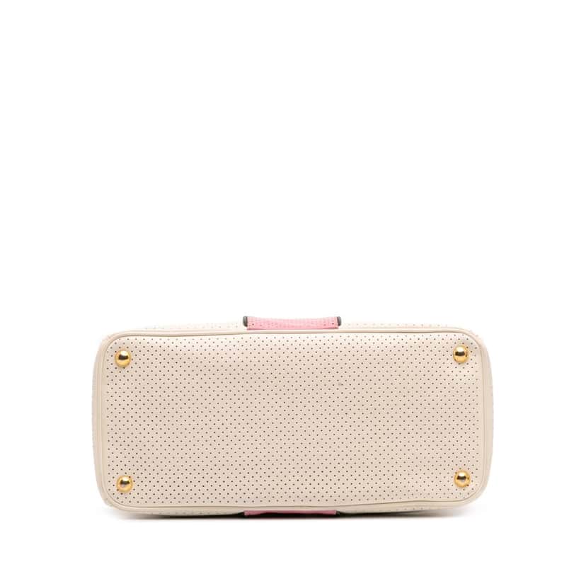 Prada Medium Saffiano Fori Perforated Galleria Tote White Leather Good condition - Inside View